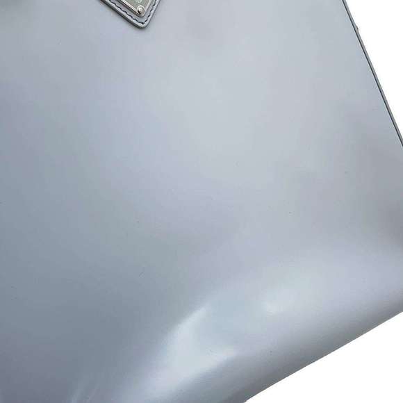 Prada Logo Brushed Leather Handbag Light Blue - Picture 7 of 14